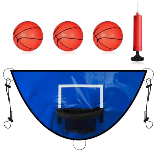 Oldmoom Kinder-Basketballkorb-Set, Trampolin-Basketballkorb,Wasserdichter Mehrzweck-Basketballkorb - Verschleißfester Outdoor-Basketballkorb, Trampolin-Zubehör für Übungen von Oldmoom