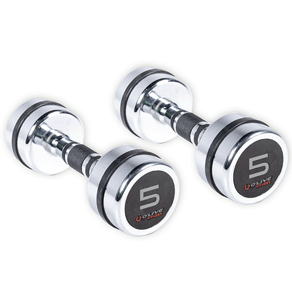 Olive Chromed Dumbbell 5kg 2 Units Silber von Olive