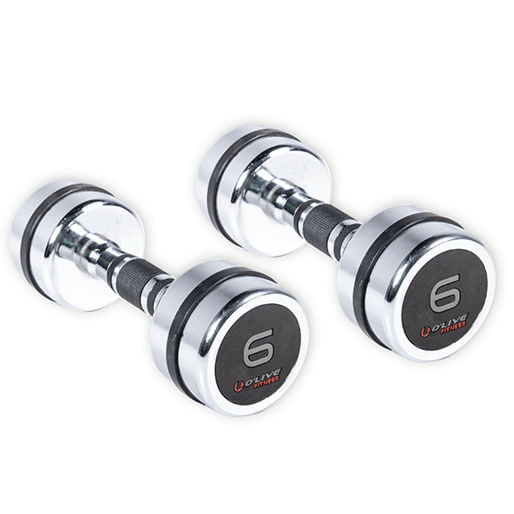 Olive Chromed Dumbbell 2 Units Silber 6 kg von Olive