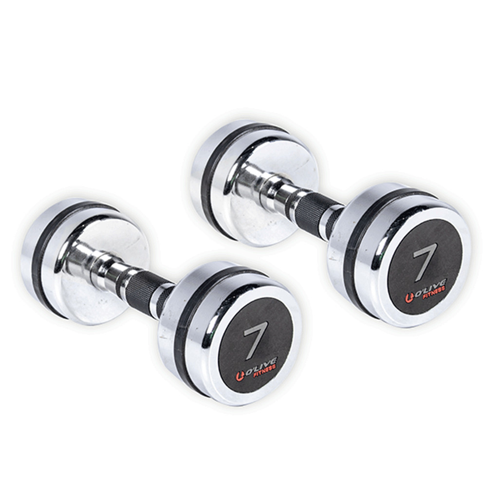 Olive Chromed Dumbbell 2 Units Silber 7 kg von Olive