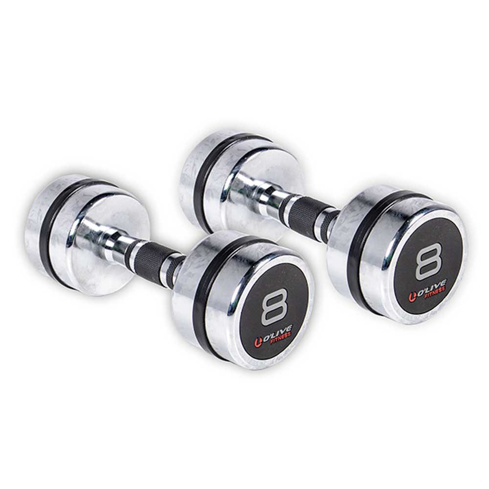 Olive Chromed Dumbbell 2 Units Silber 8 kg von Olive