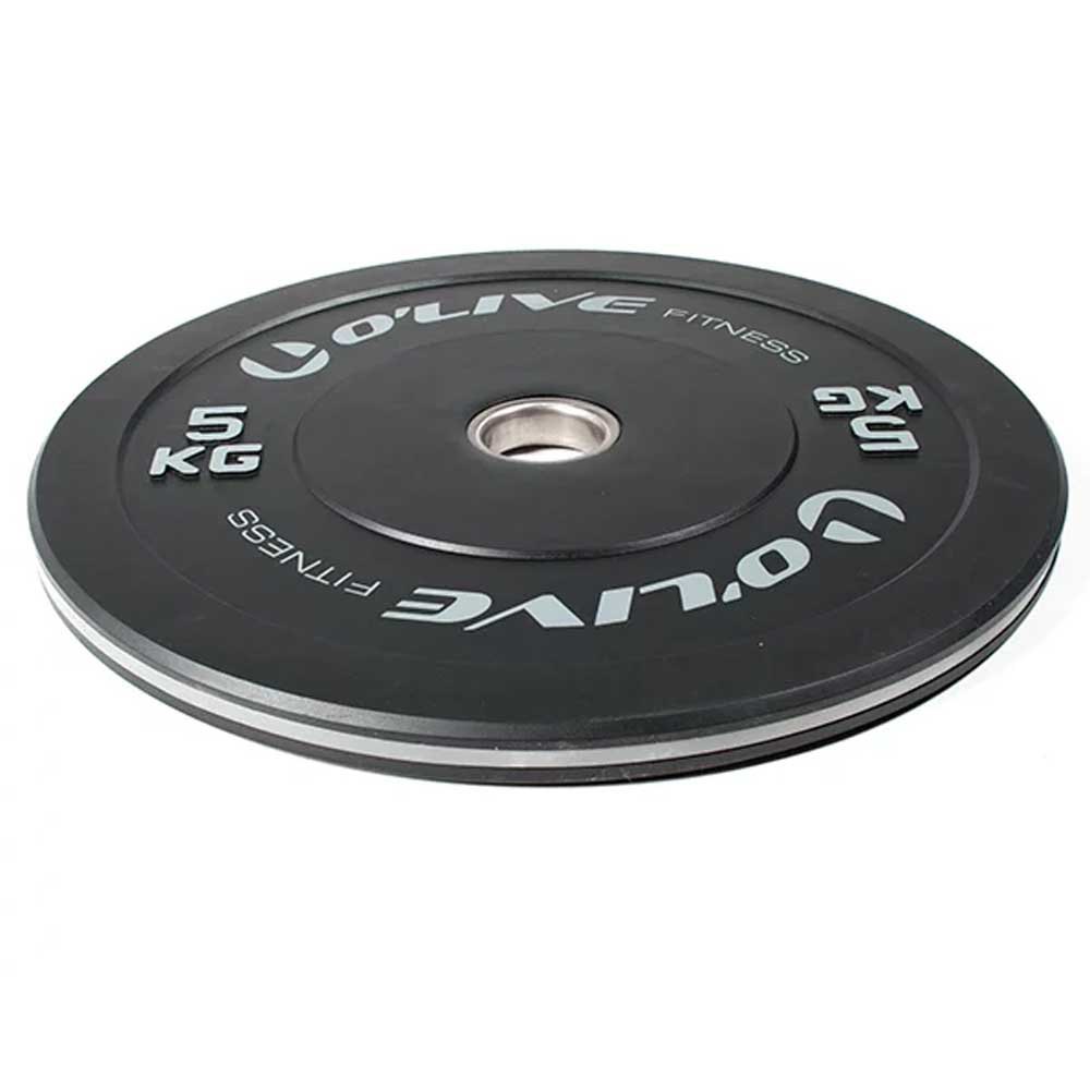 Olive Olympique Rubber Coated Weight Plate 5kg Silber 5 kg von Olive