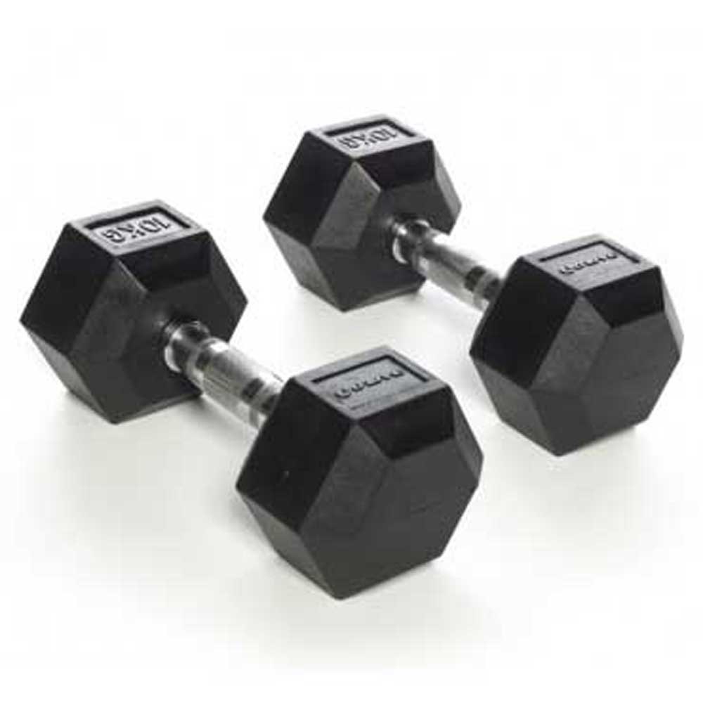 Olive Rubber Hex 10kg Dumbbell 2 Units Schwarz,Silber 10 kg Olive Rubber Hex 10kg Dumbbell 2 Units Schwarz,Silber 10 kg von Olive