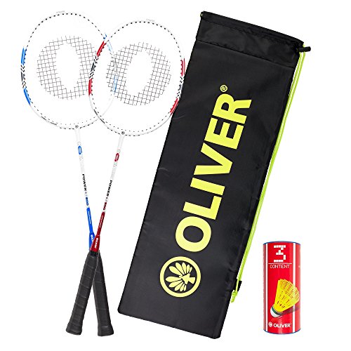 Oliver Badminton-Set - 2 Schläger (Power P500) + Bälle + Hülle von Oliver