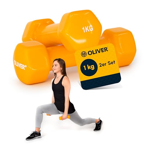Oliver – Vinyl Kurzhanteln Set 2 x 1kg Orange – Hantelset für Männer & Frauen – Hanteln Gusseisen mit griffigem Vinylüberzug – Für Gymnastik, Aerobic, Fitness- & Krafttraining im Studio oder zu Hause Oliver – Vinyl Kurzhanteln Set 2 x 1kg Orange – Hantelset für Männer & Frauen – Hanteln Gusseisen mit griffigem Vinylüberzug – Für Gymnastik, Aerobic, Fitness- & Krafttraining im Studio oder zu Hause von Oliver