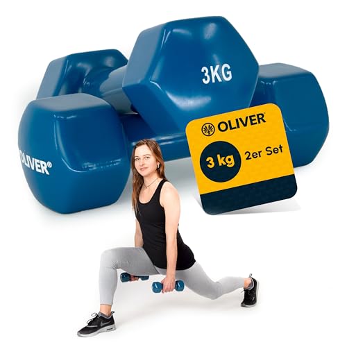 Oliver – Vinyl Kurzhanteln Set 2 x 3kg Petrol – Hantelset für Männer & Frauen – Hanteln Gusseisen mit griffigem Vinylüberzug – Für Gymnastik, Aerobic, Fitness- & Krafttraining im Studio oder zu Hause Oliver – Vinyl Kurzhanteln Set 2 x 3kg Petrol – Hantelset für Männer & Frauen – Hanteln Gusseisen mit griffigem Vinylüberzug – Für Gymnastik, Aerobic, Fitness- & Krafttraining im Studio oder zu Hause von Oliver