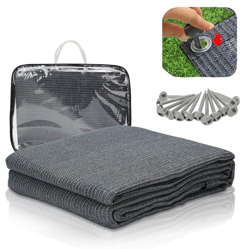 Ollewiellan Vorzeltteppich 250x300cm Campingteppich Outdoor Atmungsaktiv rutschfest Waschbare Schimmelfrei UV-Stabilisiert mit 12 Löchern, 13 Heringe und Tragetasche, Grau Blau Ollewiellan Vorzeltteppich 250x300cm Campingteppich Outdoor Atmungsaktiv rutschfest Waschbare Schimmelfrei UV-Stabilisiert mit 12 Löchern, 13 Heringe und Tragetasche, Grau Blau von Ollewiellan