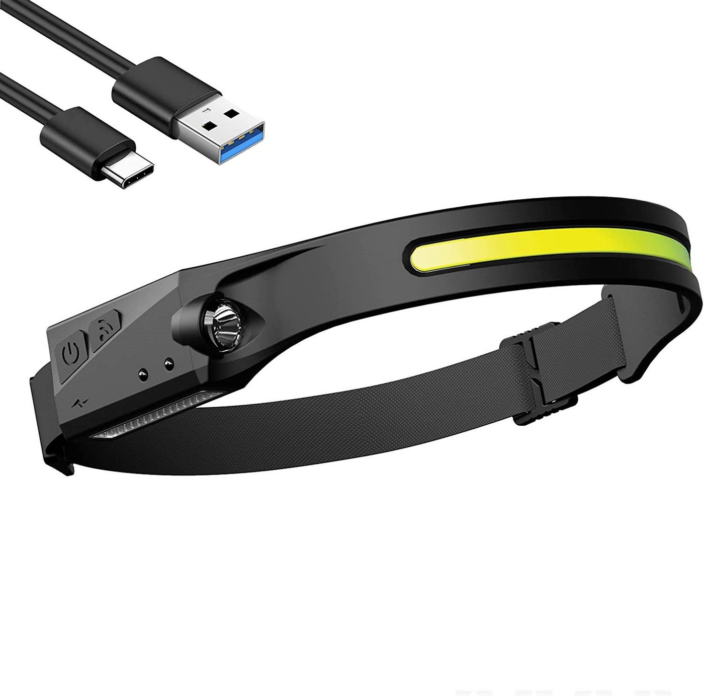 Olotos Stirnlampe LED COB XPE Kopflampe Scheinwerfer USB Wiederaufladbar mit Sensor, 5 Modi 1200mAh 230°Ultra Weitwinkel Licht IPX4 Wasserdicht Olotos Stirnlampe LED COB XPE Kopflampe Scheinwerfer USB Wiederaufladbar mit Sensor, 5 Modi 1200mAh 230°Ultra Weitwinkel Licht IPX4 Wasserdicht von Olotos