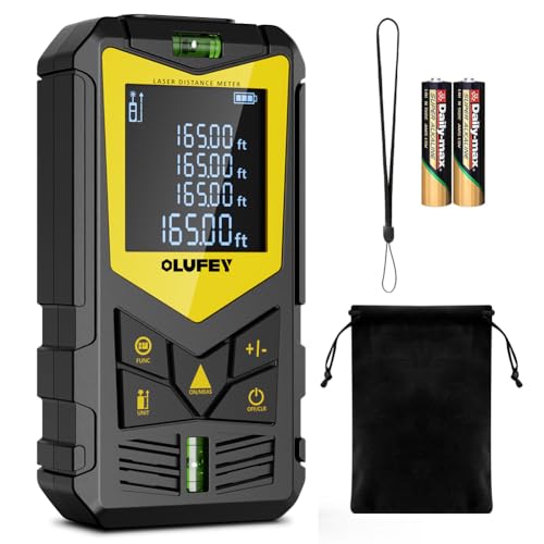 OLUFEY Lasermessung, 120 m Laser-Entfernungsmesser, tragbares digitales Messwerkzeug, IP54 Entfernungsmesser mit Wasserwaage und LCD-Display mit Hintergrundbeleuchtung OLUFEY Lasermessung, 120 m Laser-Entfernungsmesser, tragbares digitales Messwerkzeug, IP54 Entfernungsmesser mit Wasserwaage und LCD-Display mit Hintergrundbeleuchtung von Olufey