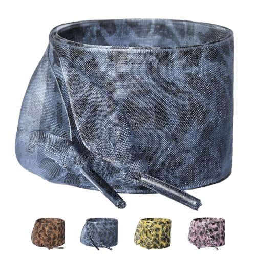 Olukssck 1 Paar Modische Leopardenmuster Schnürsenkel Tüllband, 4CM Breit Chiffon Satin Schnürsenkel für Sneaker, Turnschuhe, Sportschuhe, Marineblau, 140cm Olukssck 1 Paar Modische Leopardenmuster Schnürsenkel Tüllband, 4CM Breit Chiffon Satin Schnürsenkel für Sneaker, Turnschuhe, Sportschuhe, Marineblau, 140cm von Olukssck