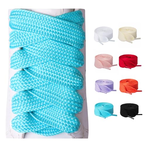 Olukssck 2 Paar 20mm Breite Flach Schnürsenkel, Reißfeste Ersatz Schuhbänder für Sneakers, Sportschuhe, Turnschuhe, Freizeitschuhe, Blau, 100cm Olukssck 2 Paar 20mm Breite Flach Schnürsenkel, Reißfeste Ersatz Schuhbänder für Sneakers, Sportschuhe, Turnschuhe, Freizeitschuhe, Blau, 100cm von Olukssck