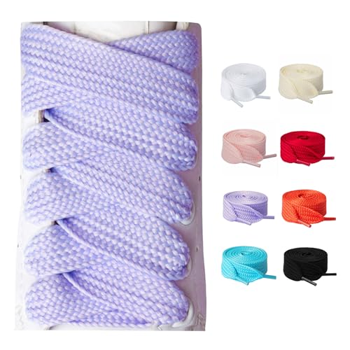 Olukssck 2 Paar 20mm Breite Flach Schnürsenkel, Reißfeste Ersatz Schuhbänder für Sneakers, Sportschuhe, Turnschuhe, Freizeitschuhe, Helles Lila, 140cm Olukssck 2 Paar 20mm Breite Flach Schnürsenkel, Reißfeste Ersatz Schuhbänder für Sneakers, Sportschuhe, Turnschuhe, Freizeitschuhe, Helles Lila, 140cm von Olukssck