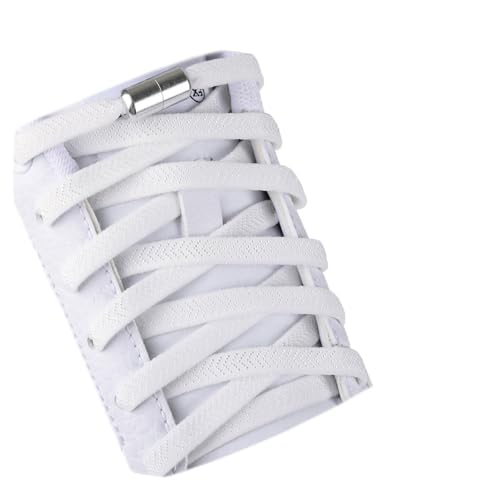 Olukssck 2 Paar 5mm Breite Elastische Schnürsenkel Ohne Binden, Universeller Schuhbänder mit Metall Lock, No Tie Schnürsenkel für Schuhe unterschiedlicher Größe, 100cm lang, Weiß Olukssck 2 Paar 5mm Breite Elastische Schnürsenkel Ohne Binden, Universeller Schuhbänder mit Metall Lock, No Tie Schnürsenkel für Schuhe unterschiedlicher Größe, 100cm lang, Weiß von Olukssck