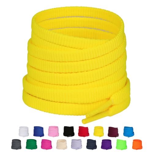 Olukssck 2 Paar 6 mm breit Flache Sneakers Schnürsenkel, Premium Ersatz Schuhbänder für Sportschuhe Turnschuhe und Freizeitschuhe, Gelb, 110cm Olukssck 2 Paar 6 mm breit Flache Sneakers Schnürsenkel, Premium Ersatz Schuhbänder für Sportschuhe Turnschuhe und Freizeitschuhe, Gelb, 110cm von Olukssck