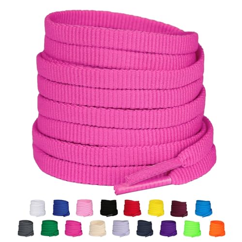 Olukssck 2 Paar 6 mm breit Flache Sneakers Schnürsenkel, Premium Ersatz Schuhbänder für Sportschuhe Turnschuhe und Freizeitschuhe, Hot Pink, 140cm Olukssck 2 Paar 6 mm breit Flache Sneakers Schnürsenkel, Premium Ersatz Schuhbänder für Sportschuhe Turnschuhe und Freizeitschuhe, Hot Pink, 140cm von Olukssck