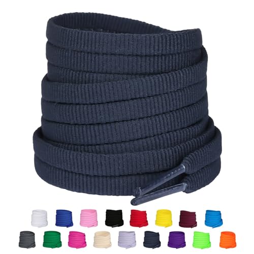 Olukssck 2 Paar 6 mm breit Flache Sneakers Schnürsenkel, Premium Ersatz Schuhbänder für Sportschuhe Turnschuhe und Freizeitschuhe, Marineblau, 120cm Olukssck 2 Paar 6 mm breit Flache Sneakers Schnürsenkel, Premium Ersatz Schuhbänder für Sportschuhe Turnschuhe und Freizeitschuhe, Marineblau, 120cm von Olukssck