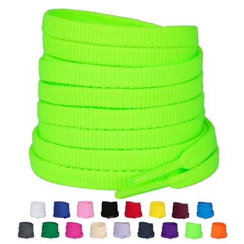 Olukssck 2 Paar 6 mm breit Flache Sneakers Schnürsenkel, Premium Ersatz Schuhbänder für Sportschuhe Turnschuhe und Freizeitschuhe, Neongrün, 110cm Olukssck 2 Paar 6 mm breit Flache Sneakers Schnürsenkel, Premium Ersatz Schuhbänder für Sportschuhe Turnschuhe und Freizeitschuhe, Neongrün, 110cm von Olukssck