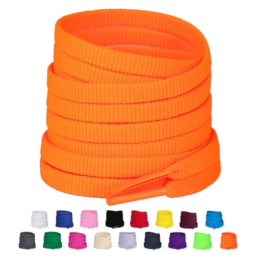 Olukssck 2 Paar 6 mm breit Flache Sneakers Schnürsenkel, Premium Ersatz Schuhbänder für Sportschuhe Turnschuhe und Freizeitschuhe, Neonorange, 110cm Olukssck 2 Paar 6 mm breit Flache Sneakers Schnürsenkel, Premium Ersatz Schuhbänder für Sportschuhe Turnschuhe und Freizeitschuhe, Neonorange, 110cm von Olukssck