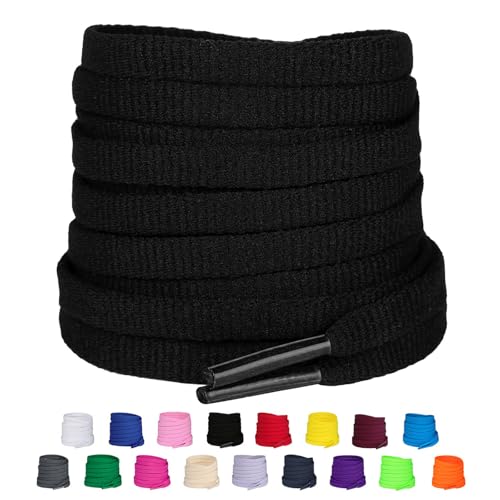 Olukssck 2 Paar 6 mm breit Flache Sneakers Schnürsenkel, Premium Ersatz Schuhbänder für Sportschuhe Turnschuhe und Freizeitschuhe, Schwarz, 160cm Olukssck 2 Paar 6 mm breit Flache Sneakers Schnürsenkel, Premium Ersatz Schuhbänder für Sportschuhe Turnschuhe und Freizeitschuhe, Schwarz, 160cm von Olukssck