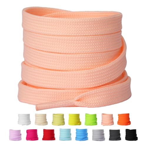 Olukssck 2 Paar 8mm Breite Flache Schnürsenkel, Reißfest Schuhbänder für Sneakers, Turnschuhe, Sportschuhe, Laufschuhe, Hellrosa, 100cm Olukssck 2 Paar 8mm Breite Flache Schnürsenkel, Reißfest Schuhbänder für Sneakers, Turnschuhe, Sportschuhe, Laufschuhe, Hellrosa, 100cm von Olukssck