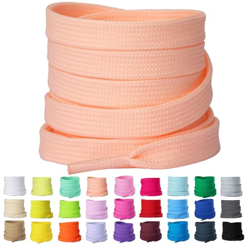 Olukssck 2 Paar 8mm Breite Flache Schnürsenkel, Reißfest Schuhbänder für Sneakers, Turnschuhe, Sportschuhe, Laufschuhe, Hellrosa, 90cm Olukssck 2 Paar 8mm Breite Flache Schnürsenkel, Reißfest Schuhbänder für Sneakers, Turnschuhe, Sportschuhe, Laufschuhe, Hellrosa, 90cm von Olukssck