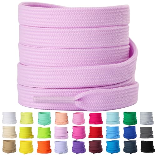 Olukssck 2 Paar 8mm Breite Flache Schnürsenkel, Reißfest Schuhbänder für Sneakers, Turnschuhe, Sportschuhe, Laufschuhe, Lila, 60cm Olukssck 2 Paar 8mm Breite Flache Schnürsenkel, Reißfest Schuhbänder für Sneakers, Turnschuhe, Sportschuhe, Laufschuhe, Lila, 60cm von Olukssck
