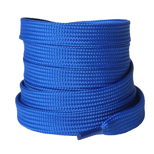 Olukssck 2 Paar- Flache Schnürsenkel [10 mm breit ] Premium Ersatz-Schuhbänder für Turnschuhe, Sportschuhe, Sneakers, Freizeitschuhe, Königsblau, 120cm von Olukssck