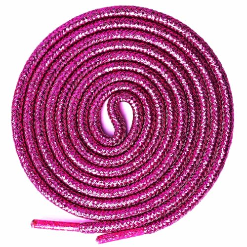 Olukssck 2 Paar Glitzer Schnürsenkel Rund, Glänzende Farbige Runde Schuhbänder für Sneaker, Sportschuhe und Stiefel, Fuchsie, 80cm Olukssck 2 Paar Glitzer Schnürsenkel Rund, Glänzende Farbige Runde Schuhbänder für Sneaker, Sportschuhe und Stiefel, Fuchsie, 80cm von Olukssck