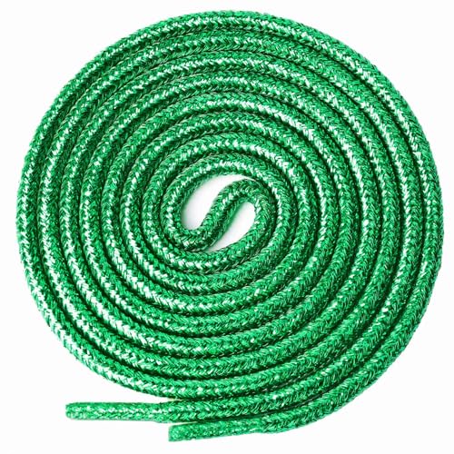 Olukssck 2 Paar Glitzer Schnürsenkel Rund, Glänzende Farbige Runde Schuhbänder für Sneaker, Sportschuhe und Stiefel, Grün, 100cm Olukssck 2 Paar Glitzer Schnürsenkel Rund, Glänzende Farbige Runde Schuhbänder für Sneaker, Sportschuhe und Stiefel, Grün, 100cm von Olukssck