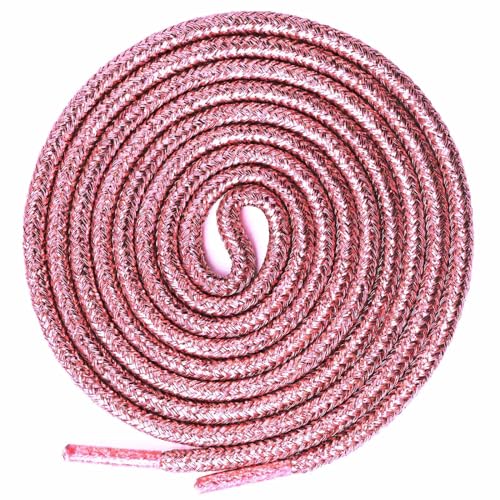 Olukssck 2 Paar Glitzer Schnürsenkel Rund, Glänzende Farbige Runde Schuhbänder für Sneaker, Sportschuhe und Stiefel, Rosa, 160cm Olukssck 2 Paar Glitzer Schnürsenkel Rund, Glänzende Farbige Runde Schuhbänder für Sneaker, Sportschuhe und Stiefel, Rosa, 160cm von Olukssck