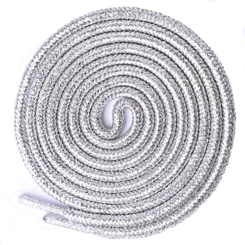 Olukssck 2 Paar Glitzer Schnürsenkel Rund, Glänzende Farbige Runde Schuhbänder für Sneaker, Sportschuhe und Stiefel, Silber, 140cm Olukssck 2 Paar Glitzer Schnürsenkel Rund, Glänzende Farbige Runde Schuhbänder für Sneaker, Sportschuhe und Stiefel, Silber, 140cm von Olukssck