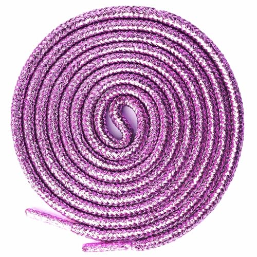Olukssck 2 Paar Glitzer Schnürsenkel Rund, Glänzende Farbige Runde Schuhbänder für Sneaker, Sportschuhe und Stiefel, Violett, 140cm Olukssck 2 Paar Glitzer Schnürsenkel Rund, Glänzende Farbige Runde Schuhbänder für Sneaker, Sportschuhe und Stiefel, Violett, 140cm von Olukssck