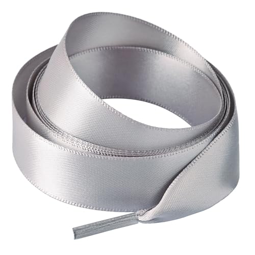 Olukssck 2 Paar Satin Schnürsenkel, 2cm Breit Bunte Seide Schnürsenkel für Damen, Flache Satinband Schuhebänder für Sneakers, Sportschuhe, Turnschuhe, Laufschuhe, Grau, 80cm Olukssck 2 Paar Satin Schnürsenkel, 2cm Breit Bunte Seide Schnürsenkel für Damen, Flache Satinband Schuhebänder für Sneakers, Sportschuhe, Turnschuhe, Laufschuhe, Grau, 80cm von Olukssck