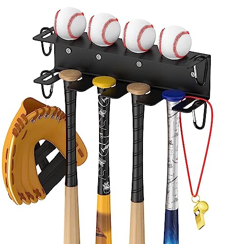 Ompinda Wandhalterung für Baseballschläger, robuster Metall-Baseballschläger-Halter, Sportgeräte-Organizer für Schläger und Ball-Display zu Hause oder im Baseballstadion von Ompinda