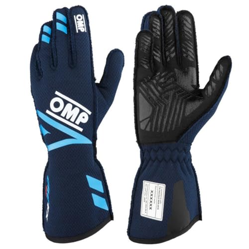 Ompracing Omp One Evo Fx FIA 8856-2018 Handschuhe, Marineblau/Cyan, Größe S von Ompracing