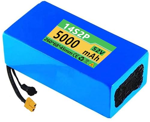 52V, 5Ah Fahrrad Li-Ionen-Akkupack,14S2P wasserdichte PVC-Batterie, Wiederaufladbare Batterie Mit Ladegerät Für 200W 350W 500 W 600W 750W 1000W Motor 260 * 68 * 45mm 52V5AH,XT60 52V, 5Ah Fahrrad Li-Ionen-Akkupack,14S2P wasserdichte PVC-Batterie, Wiederaufladbare Batterie Mit Ladegerät Für 200W 350W 500 W 600W 750W 1000W Motor 260 * 68 * 45mm 52V5AH,XT60 von OmurgA