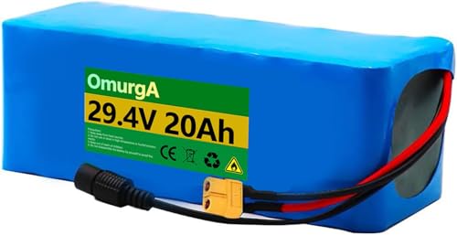 E-Bike Batterie 24V 25.2V 29.4V 8AH 10Ah 12.5Ah 15Ah 17.5Ah 20Ah Fahrrad Akku 24V 25.2V 29.4V Li-Ionen-Batterie Eingebauter BMS Für 200W 350W 400W 500W Motor Mit Ladegerät 25.2V 8AH,XT60 von OmurgA