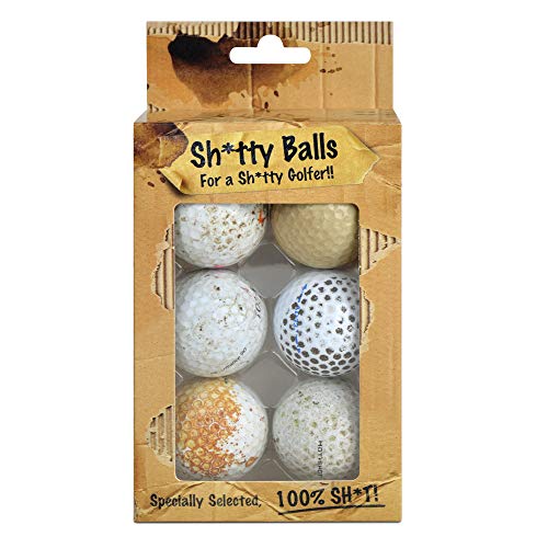 On Par Unisex – Erwachsene Lustige Shitty Golfbälle, 6er-Pack, für extra schlechte Golfer, Weiß, 6 von ON PAR