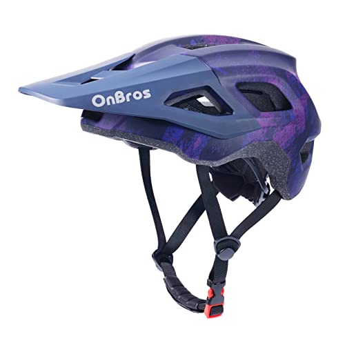 Fahrradhelm, OnBros Fahrradhelm Herren und Damen, Scooter Skateboard MTB BMX Fahrradhelm Leicht, Mountainbike Helm mit Visier, Fahrradhelm 55-61cm von OnBros