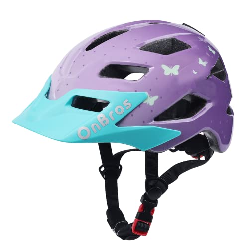 OnBros Kinder Fahrradhelm 5-14 Jahre Fahrradhelm Kinder für Mädchen und Jungen Skater Kinderhelm und Fahrradhelm Kinder für Pedalboard, Kinderfahrradhelm Leicht Einstellbar 50-57CM von OnBros