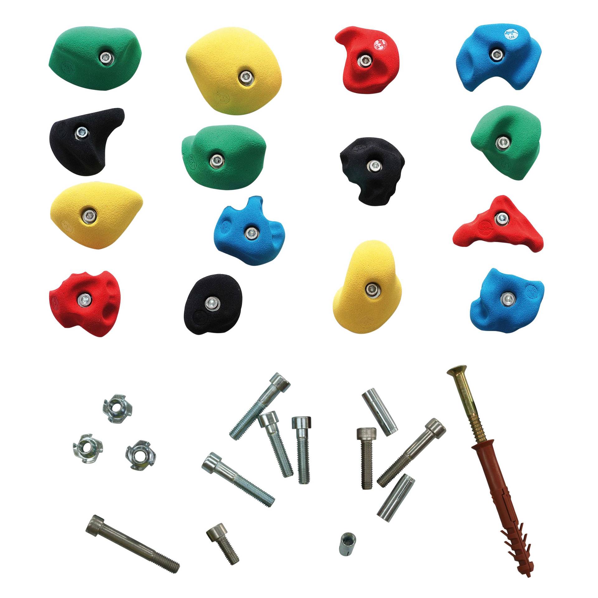 OnTop Klettergriff-Set "Leicht", Mit Befestigungsmaterial für Holzwand, Set D OnTop Klettergriff-Set "Leicht", Mit Befestigungsmaterial für Holzwand, Set D von OnTop