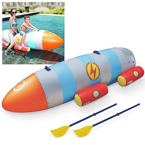 ONBEST aufblasbare XXL Wasser Rakete mit 2 x Paddel – 195x72x44cm – Bananenboot zum Aufblasen für Jede Menge Badespaß für Erwachsene & Kinder 6+ – Schwimminsel – Matratze – Floaties – Wasserspielzeug ONBEST aufblasbare XXL Wasser Rakete mit 2 x Paddel – 195x72x44cm – Bananenboot zum Aufblasen für Jede Menge Badespaß für Erwachsene & Kinder 6+ – Schwimminsel – Matratze – Floaties – Wasserspielzeug von Onbest