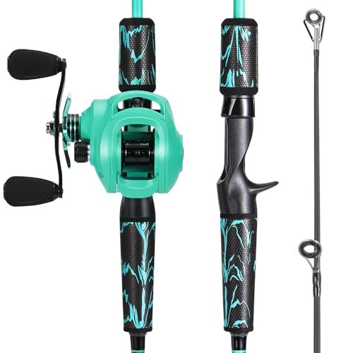 One Bass Angelruten- und Rollen-Kombination, IM6 Graphit, 2 Stück, blanko, Baitcast-Kombination mit SuperPolymer-Griff- 1,8M- Linkshänder One Bass Angelruten- und Rollen-Kombination, IM6 Graphit, 2 Stück, blanko, Baitcast-Kombination mit SuperPolymer-Griff- 1,8M- Linkshänder von One Bass