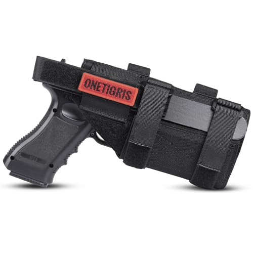 OneTigris 1000D Nylon Taktische Molle Pistolenholster Gürtelholster für Pistolen (Schwarz ohne Magazintasche) von OneTigris