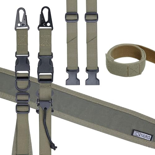 OneTigris 2 Punkt Gewehrriemen, 1 Zoll breiter Sling Riemen mit austauschbaren Karabinerhaken im HK-Stil, einstellbare Länge von 46 Zoll - 68,5 Zoll, Ranger Grün OneTigris 2 Punkt Gewehrriemen, 1 Zoll breiter Sling Riemen mit austauschbaren Karabinerhaken im HK-Stil, einstellbare Länge von 46 Zoll - 68,5 Zoll, Ranger Grün von OneTigris