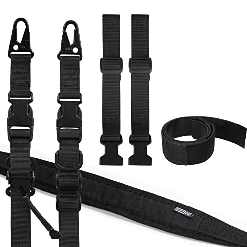 OneTigris 2 Punkt Gewehrriemen, 1 Zoll breiter Sling Riemen mit austauschbaren Karabinerhaken im HK-Stil, einstellbare Länge von 46 Zoll - 68,5 Zoll OneTigris 2 Punkt Gewehrriemen, 1 Zoll breiter Sling Riemen mit austauschbaren Karabinerhaken im HK-Stil, einstellbare Länge von 46 Zoll - 68,5 Zoll von OneTigris