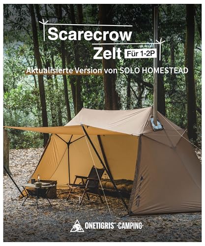 OneTigris Scarecrow Zelt 1-2 Personen, Campingzelt 4 Jahreszeiten wasserdicht 3000 mm, Solozelt leichtes Zelt Sonnenschirm für Wandern, Backpacking, Outdoor OneTigris Scarecrow Zelt 1-2 Personen, Campingzelt 4 Jahreszeiten wasserdicht 3000 mm, Solozelt leichtes Zelt Sonnenschirm für Wandern, Backpacking, Outdoor von OneTigris
