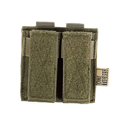 OneTigris MOLLE Taktische Pistole Magazinetasche mit 1/2 Mag Pouch für M1911/92F/GLOCK|MEHRWEG Verpackung (Ranger grün - Doppel Pistole) von OneTigris