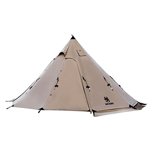 OneTigris NORTHGAZE Tipi Zelt für 2-4 Personen Outdoor Camping Zelt mit Stove Jack Winter Zelt Winddicht und Flammhemmend Pyramiden Zelt (Tetoron Baumwolle) von OneTigris