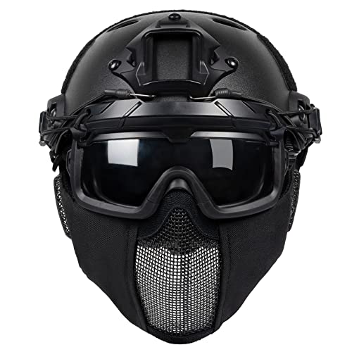 OneTigris Airsoft Helm, Mich 2000 Paintball Helm mit Maske und Schutzbrille für Airsoft Paintball von OneTigris